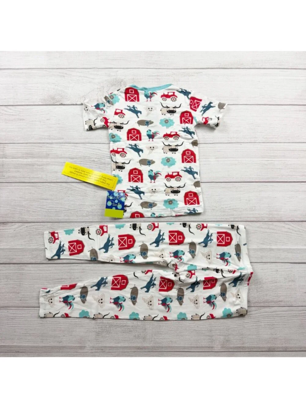 Kickee Pants Kids Farm Themed Pajama Set Soft Bamboo Viscose NWT 5